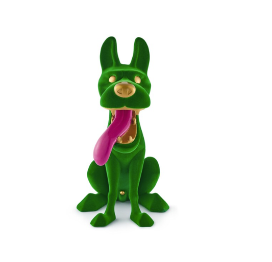 Zhou Chunya “Green Dog” — Art for the Masses (2008) | Resin & Felt Sculpture with Original Wooden Box | Air Shipping from China