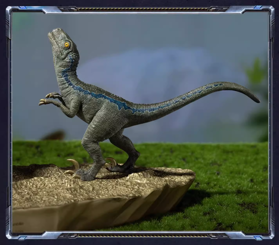 Scultura in ottone raffigurante un Velociraptor e un cucciolo di dinosauro di Tongshifu – Edizione limitata 999 pezzi – Arte artigianale da collezione per esposizione in casa o in ufficio (4,2 kg)