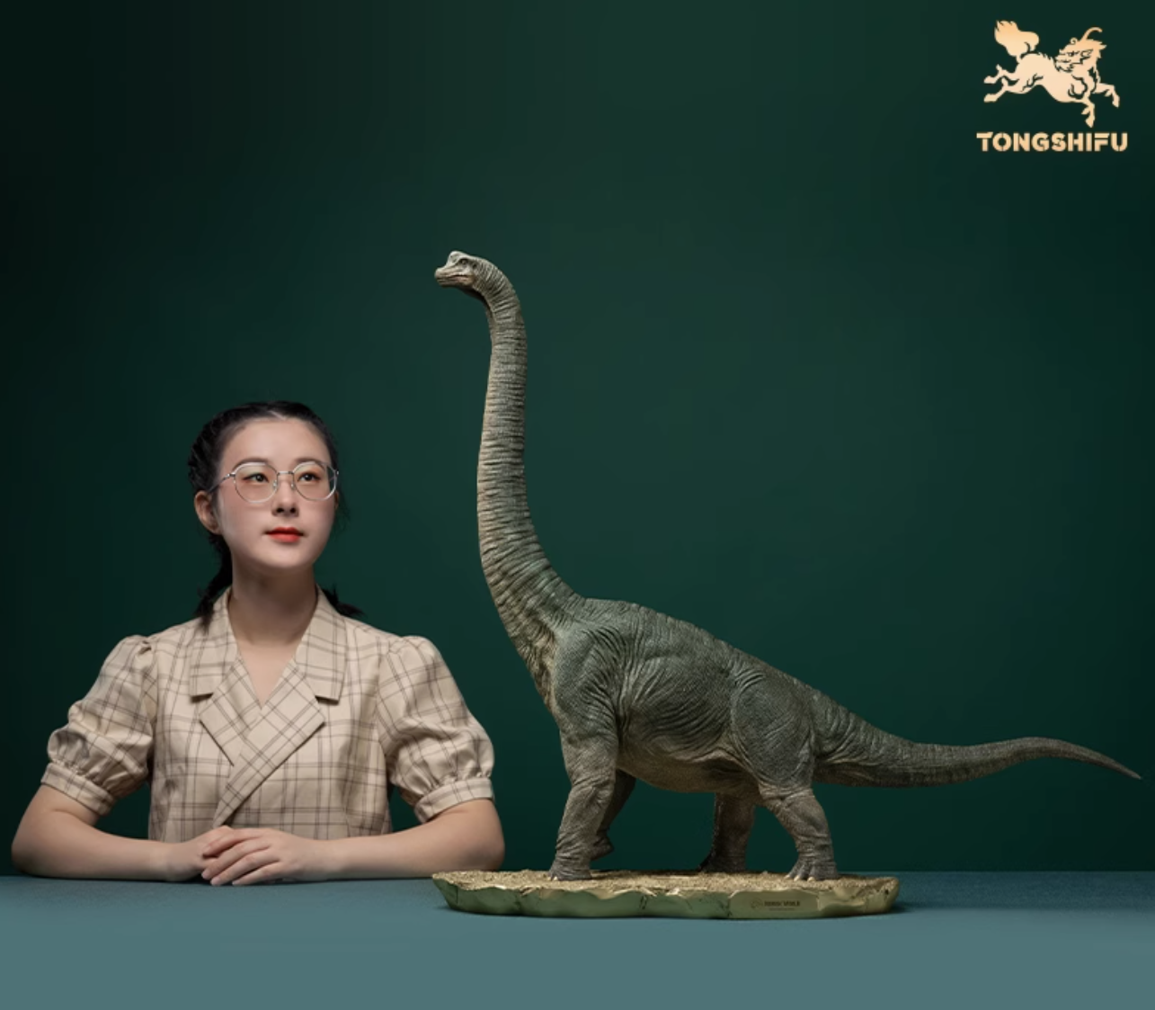 Statua in ottone di Brachiosauro TONGSHIFU 1/8 Jurassic World Ltd 500 n. 001