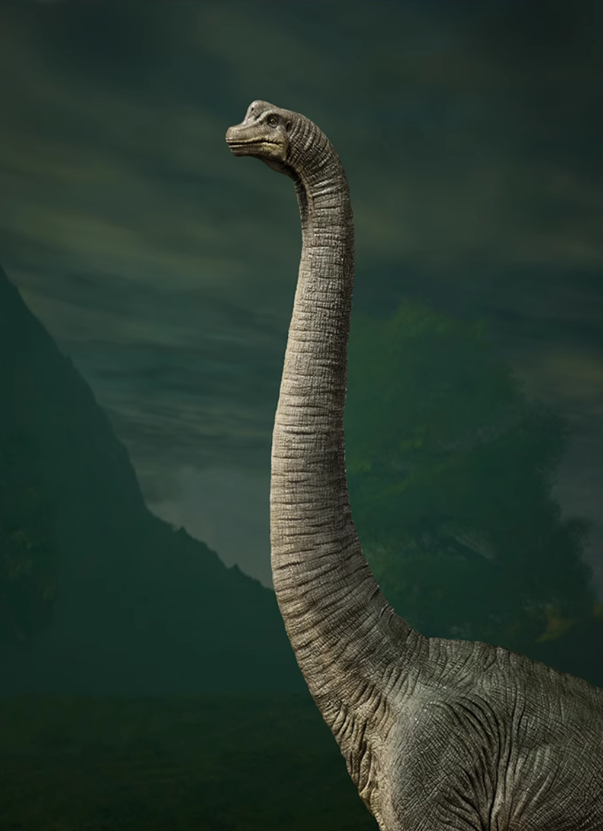 Statua in ottone di Brachiosauro TONGSHIFU 1/8 Jurassic World Ltd 500 n. 001