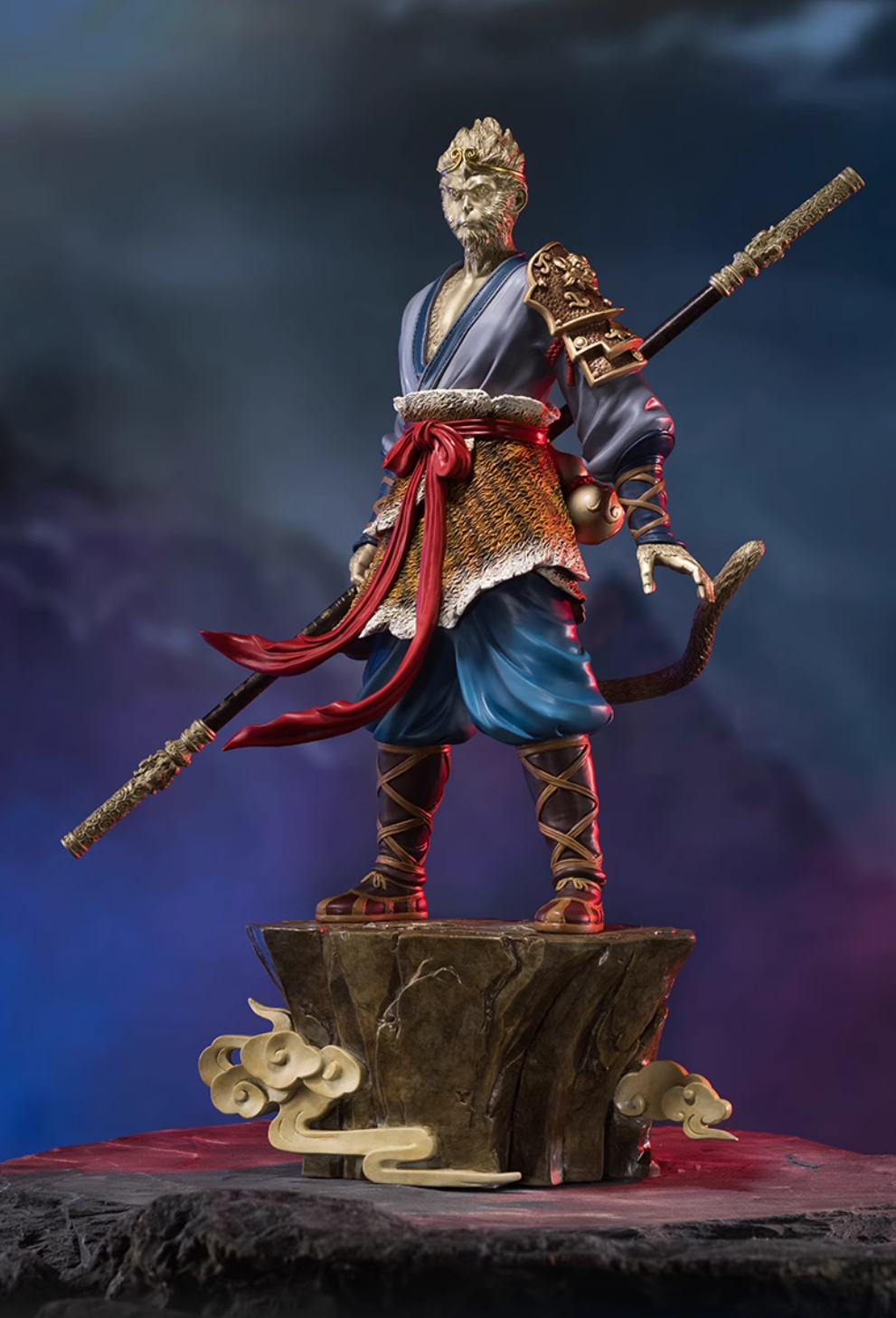 TONGSHIFU Monkey King Brass Statue Heroic Wukong Full Metal Black Myth Style