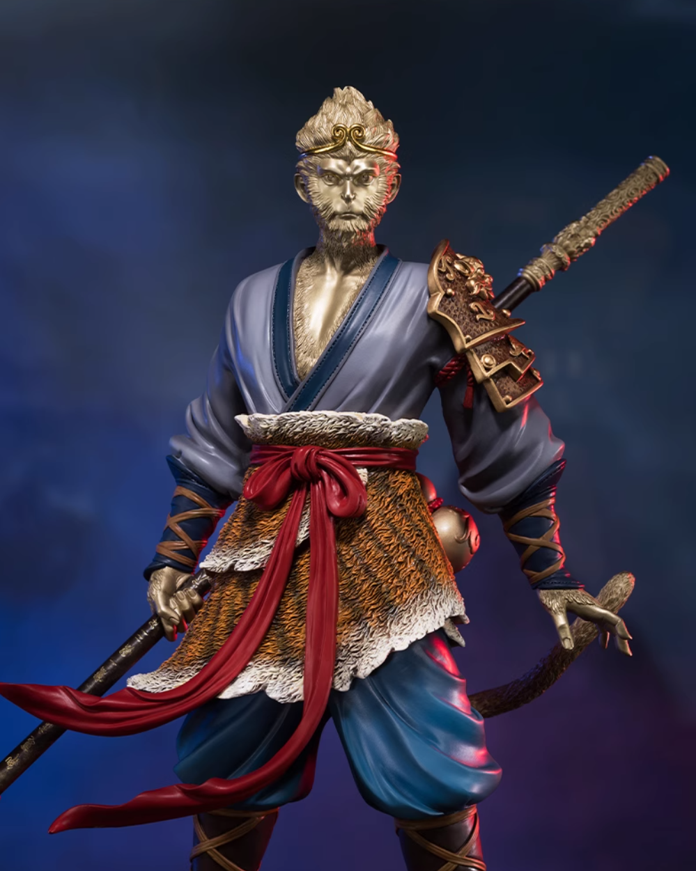 TONGSHIFU Monkey King Brass Statue Heroic Wukong Full Metal Black Myth Style