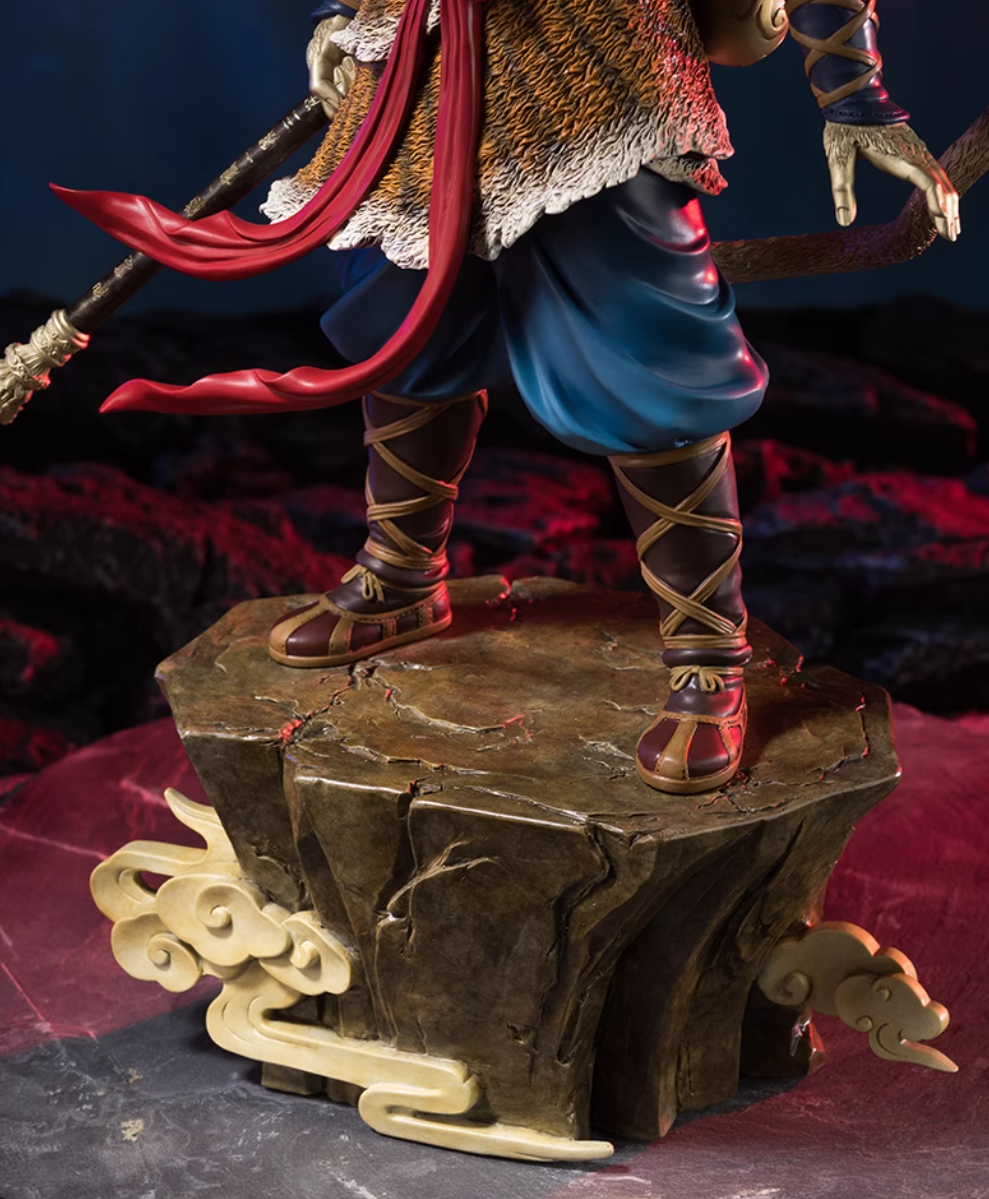 TONGSHIFU Monkey King Brass Statue Heroic Wukong Full Metal Black Myth Style