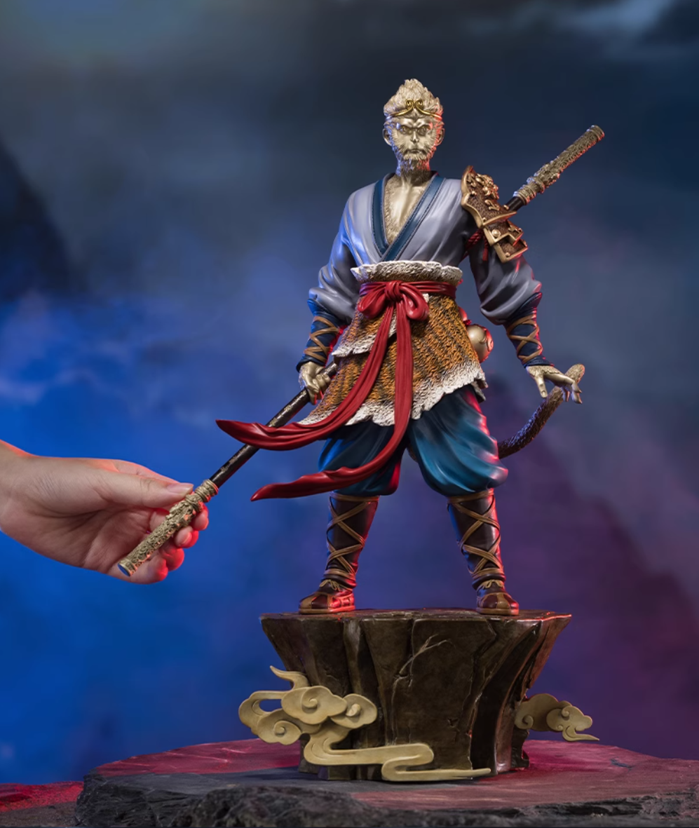 TONGSHIFU Monkey King Brass Statue Heroic Wukong Full Metal Black Myth Style