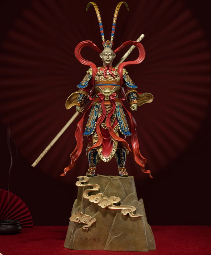 Statua in ottone del Re Scimmia TONGSHIFU, leggendario Sun Wukong, interamente in metallo x66666