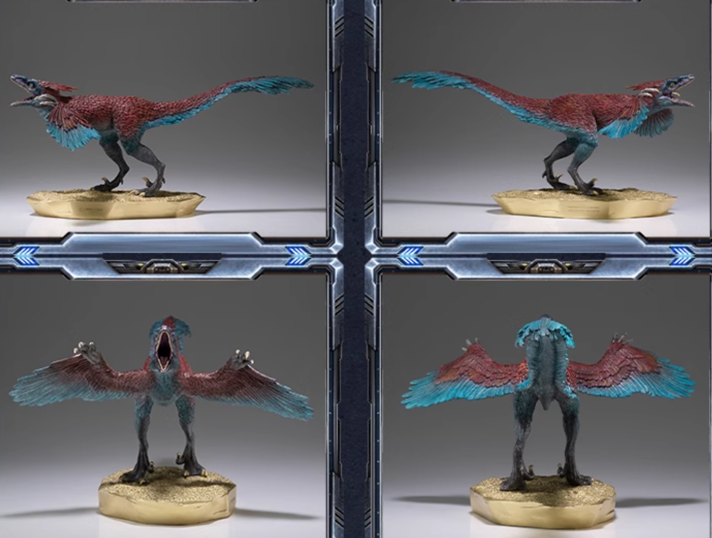 TONGSHIFU Pyroraptor Statue Jurassic World Brass Model Limited x999 (4.2kg)