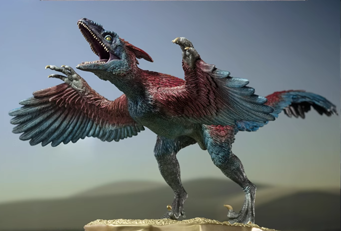 TONGSHIFU Pyroraptor Statue Jurassic World Brass Model Limited x999 (4.2kg)