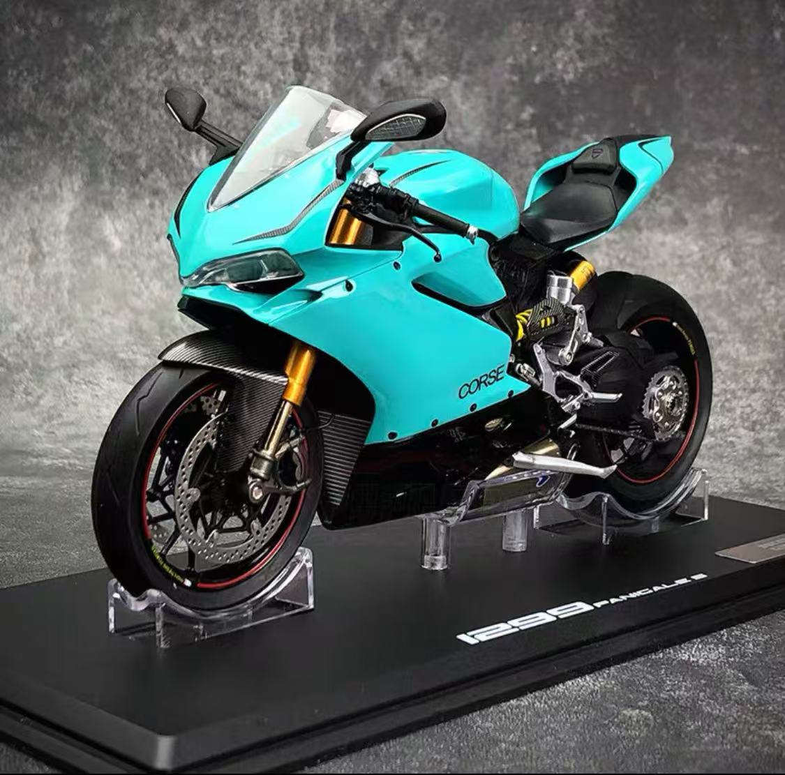 MY Collection 1/12 Ducati 1299s Diecast Metal Motorcycle Tiffany Blue