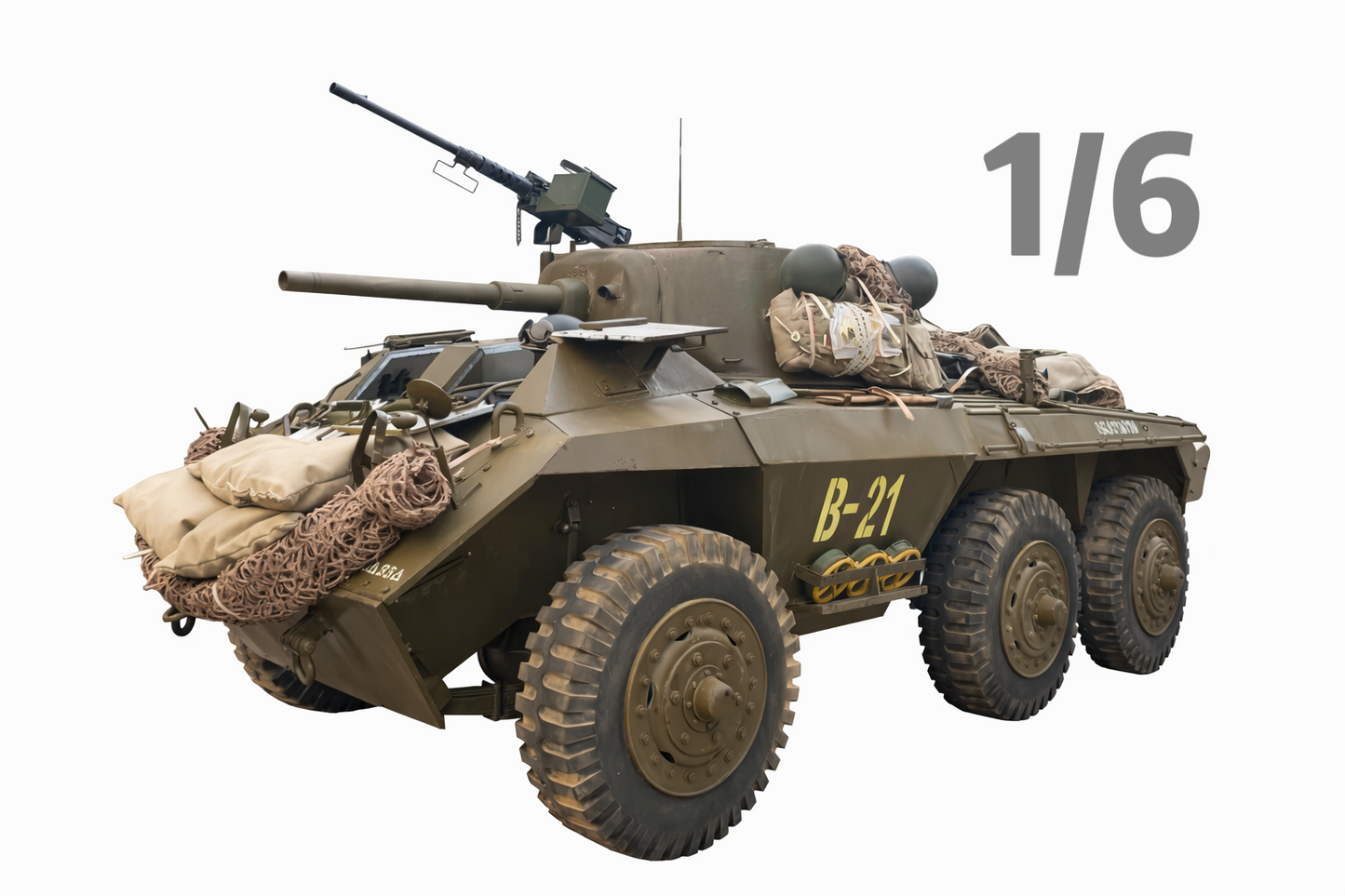 1/6 Scale WWII U.S. M8 Greyhound Armored Car Full Interior Display Model