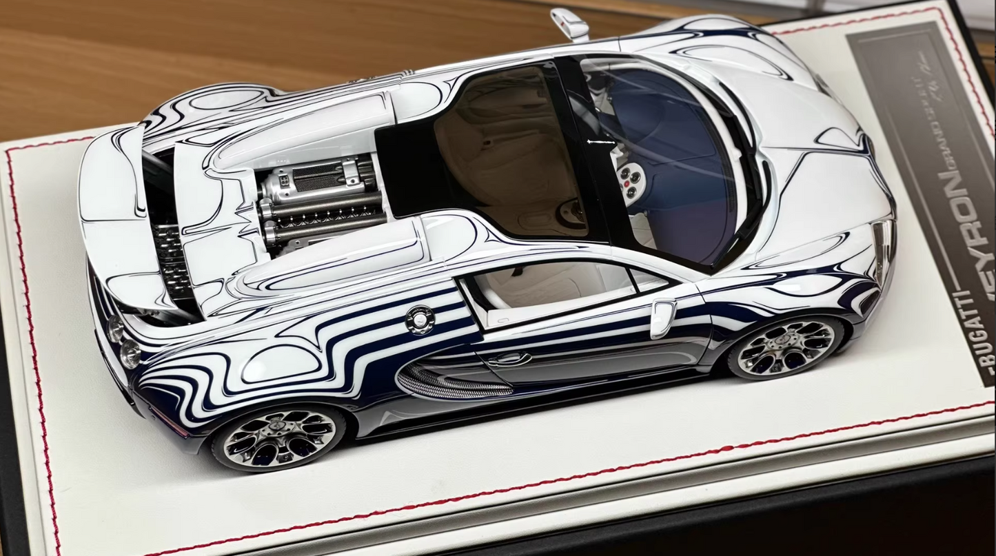 DG 1/18 Bugatti Veyron Resin Model Ceramic Blue & White