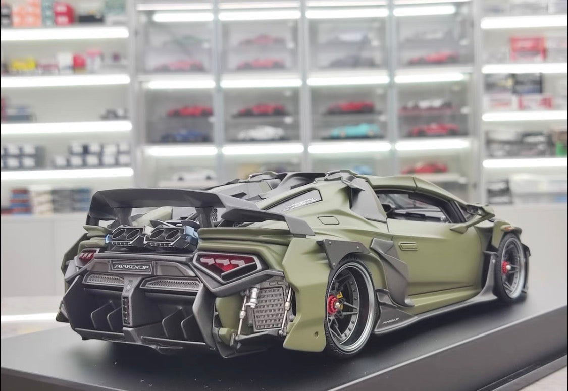 Dreamwalkers 1/18 Lamborghini Awakenup P61 Matte Battle Grey Resin Model