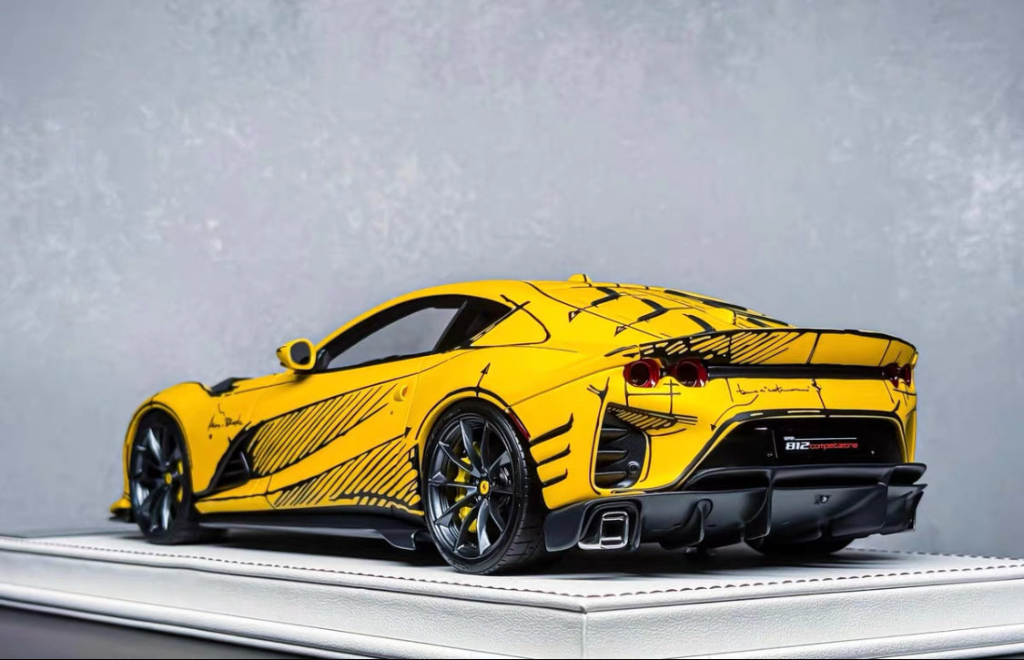 Davis&Giovanni 1/18 ferrari 812 competizione matte yellow resin model – limited 20