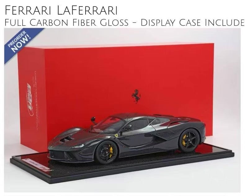 BBR 1/12 Ferrari LaFerrari Full Carbon Gloss Resin Model BBR1222FC-25