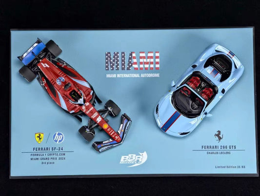 BBR 1/43 Ferrari SF-24 & 296 GTS Miami Special Livery Double Set