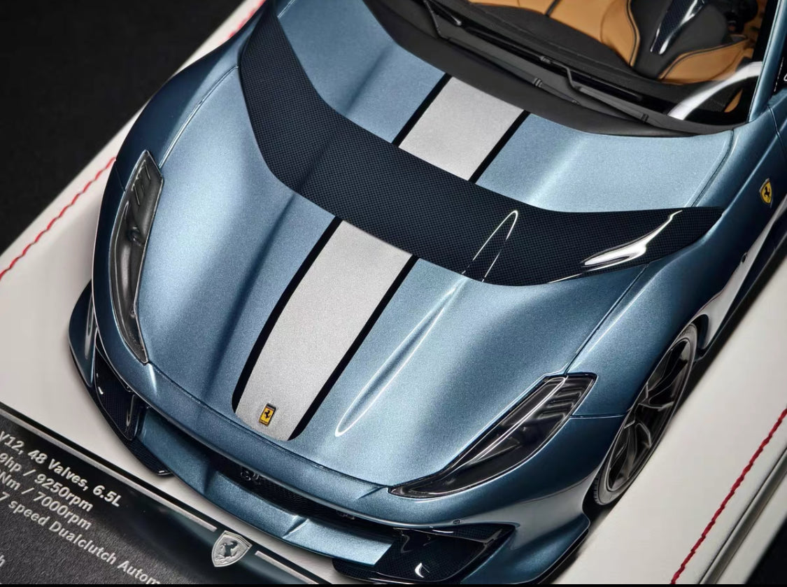 DG 1/18 Ferrari 812 Competizione Silver Blue – Limited to 10 Pieces