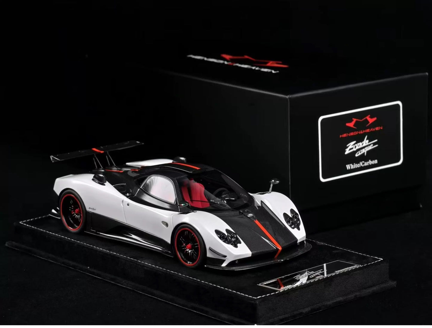 HH Model 1/18 Pagani Zonda Cinque White Carbon Resin Model