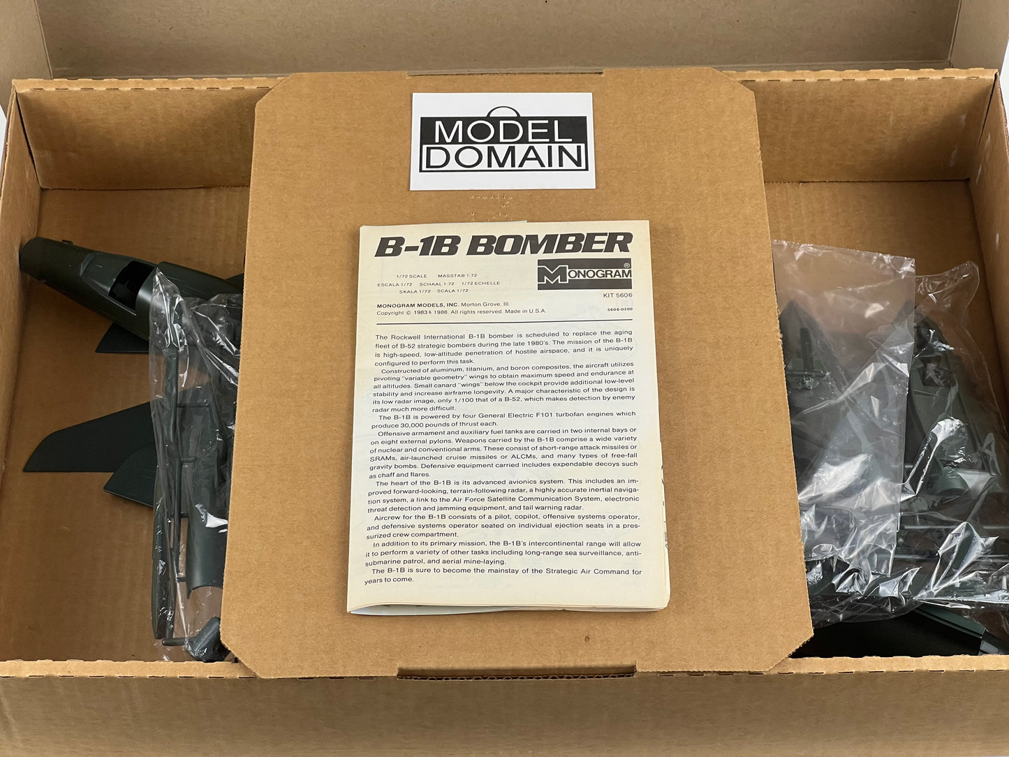 Monogram B-1B Strategic Bomber 1/72 Plastic Model Kit Vintage Release