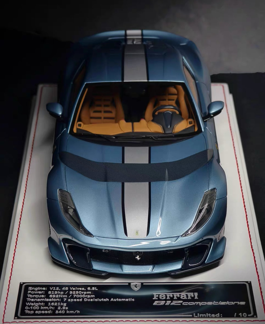 Davis & Giovanni 1/18 Ferrari 812 Competizione Silver Blue – Limited to 10 Pieces