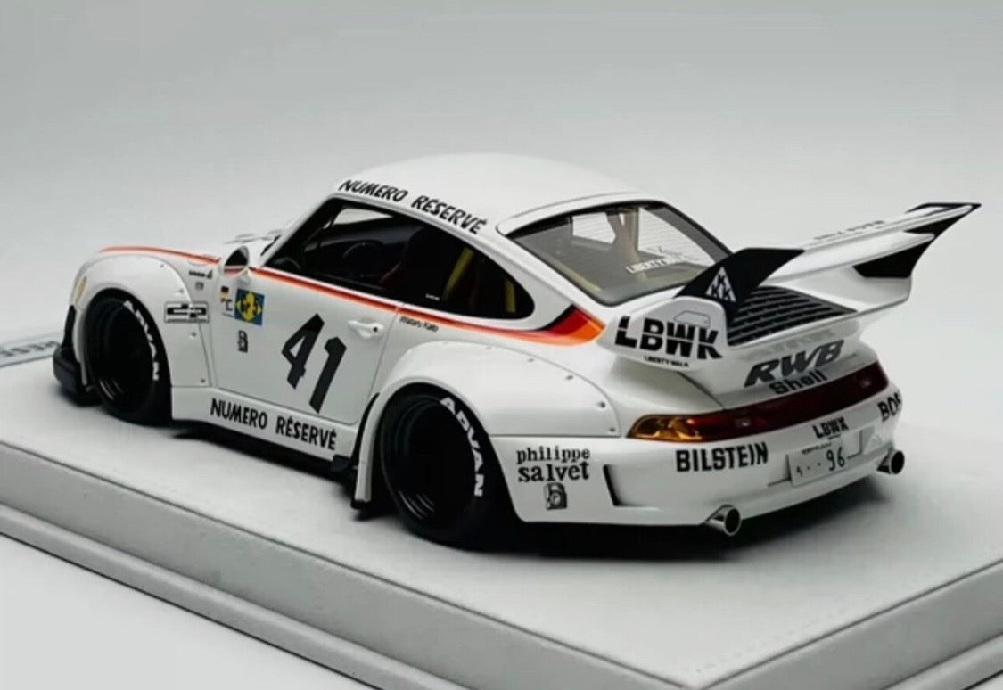 FuelMe Porsche 911 (993) RWB Numero Reserve 41 White 1/18 Resin Model