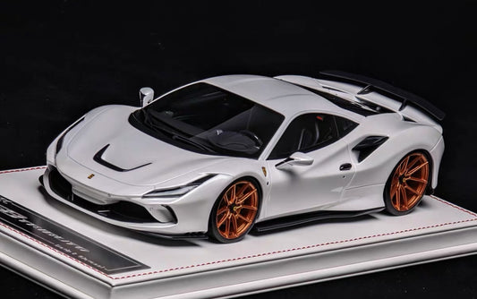Davis & Giovanni 1/18 Ferrari F8 Tributo Novitec Tuned White Resin Model with Bronze Wheels – Limited Collectible