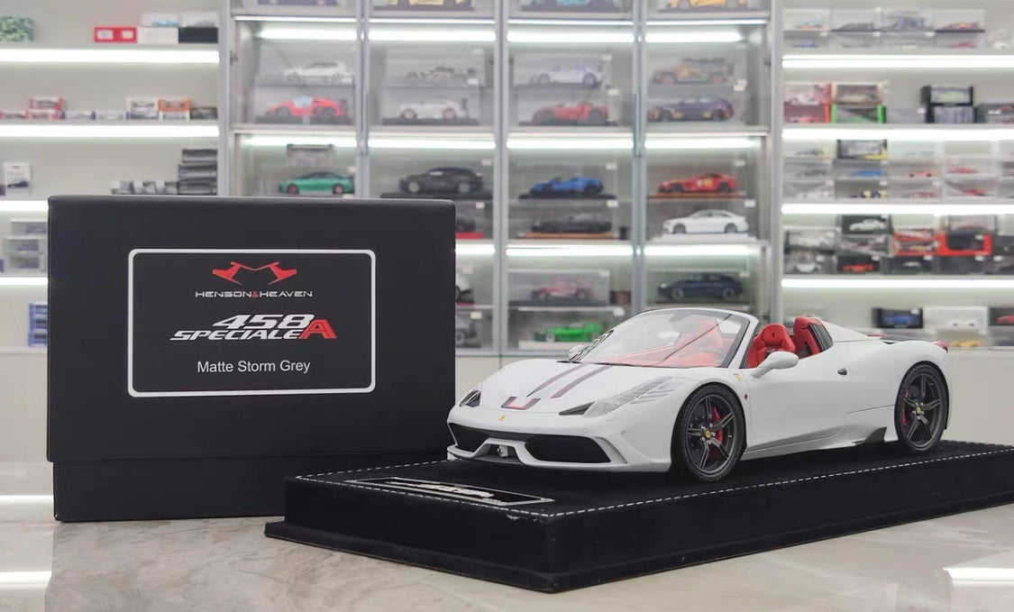HH 1/18 Ferrari 458 Speciale Aperta Resin Model – Matte Storm Grey – HH341