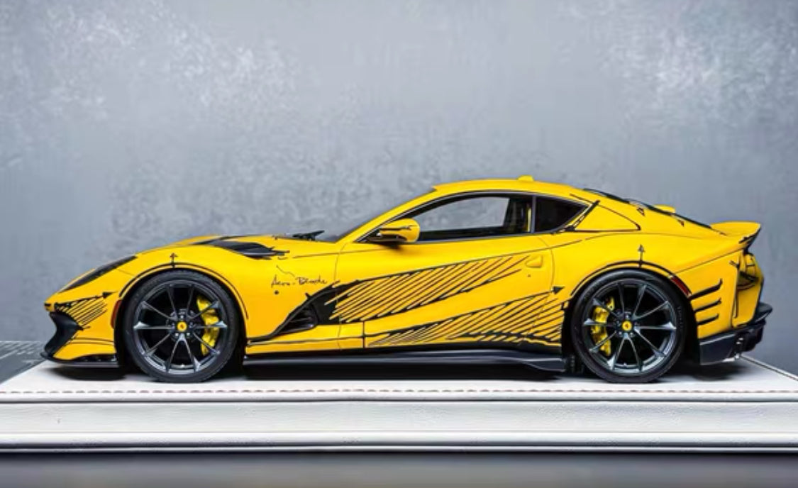 Davis&Giovanni 1/18 ferrari 812 competizione matte yellow resin model – limited 20