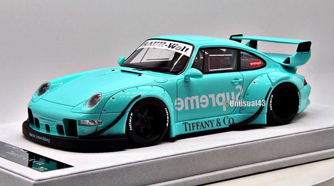 FuelMe Porsche 911 RWB 993 Tiffany Blue Supreme Style 1/18 Resin Model