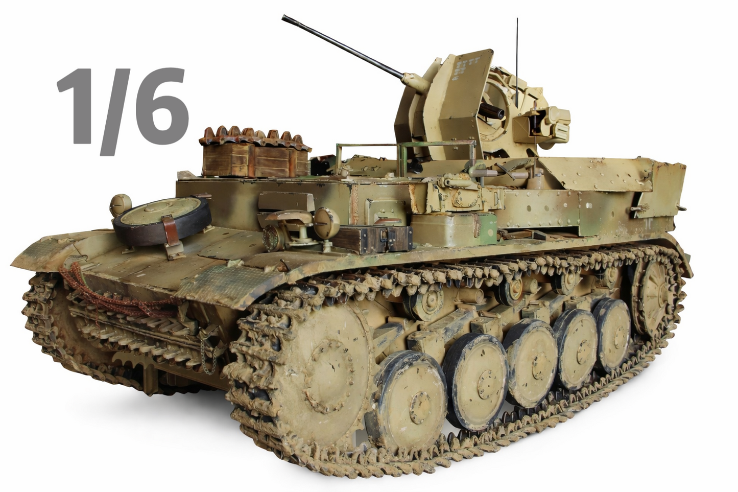 1/6 Scale German Panzer II Chassis 20mm Self-Propelled Anti-Aircraft Gun Custom Display Model