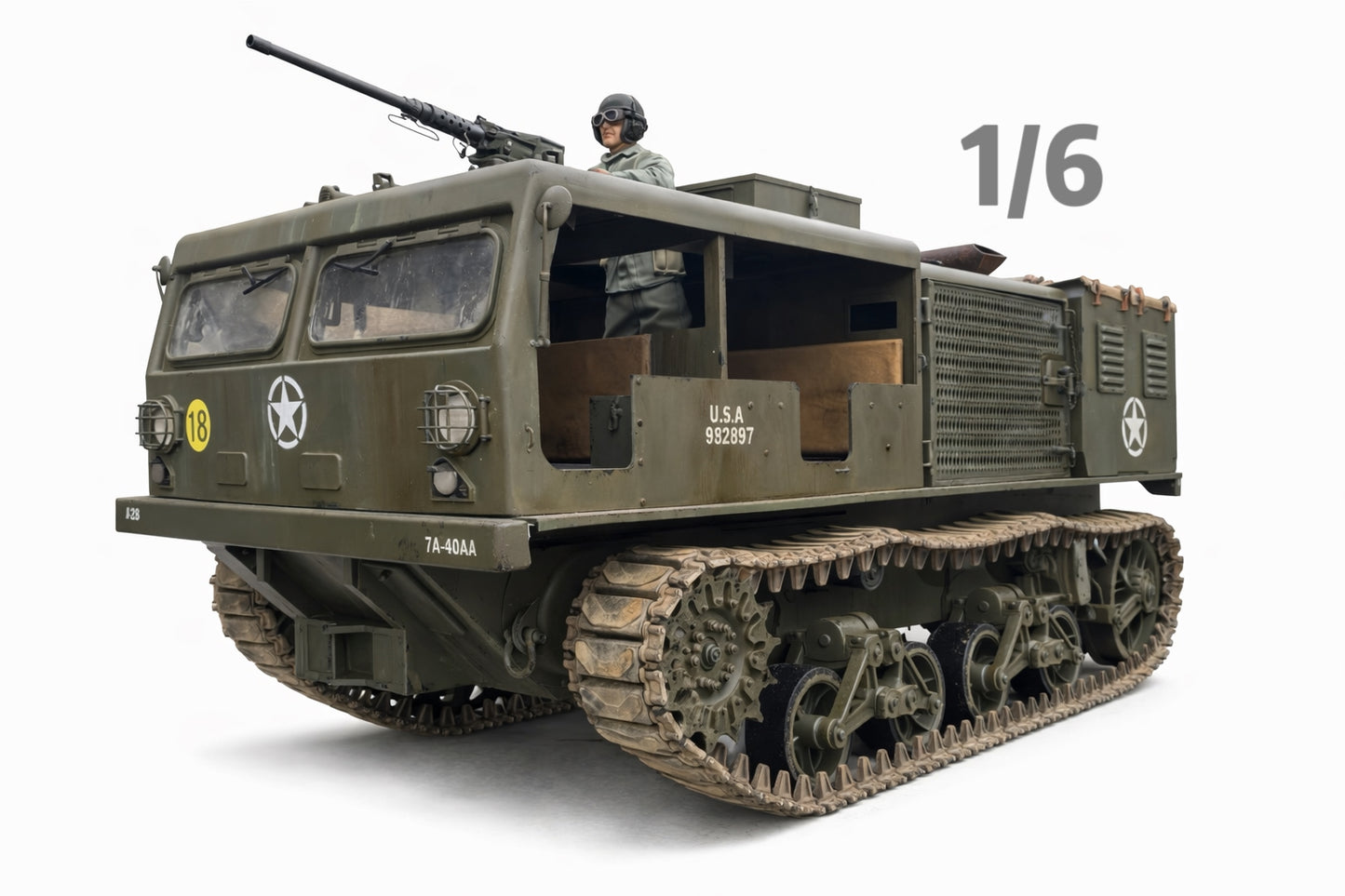 1/6 Scale WWII U.S. M4 High-Speed Tractor 155 Howitzer Variant Custom Model