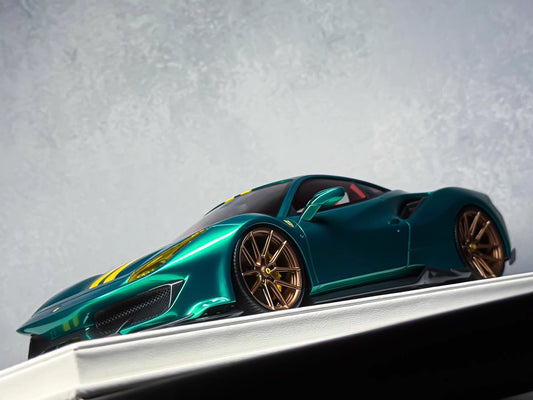 Davis & Giovanni 1/18 Ferrari 488 Pista Emerald Green Resin Model Limited 40