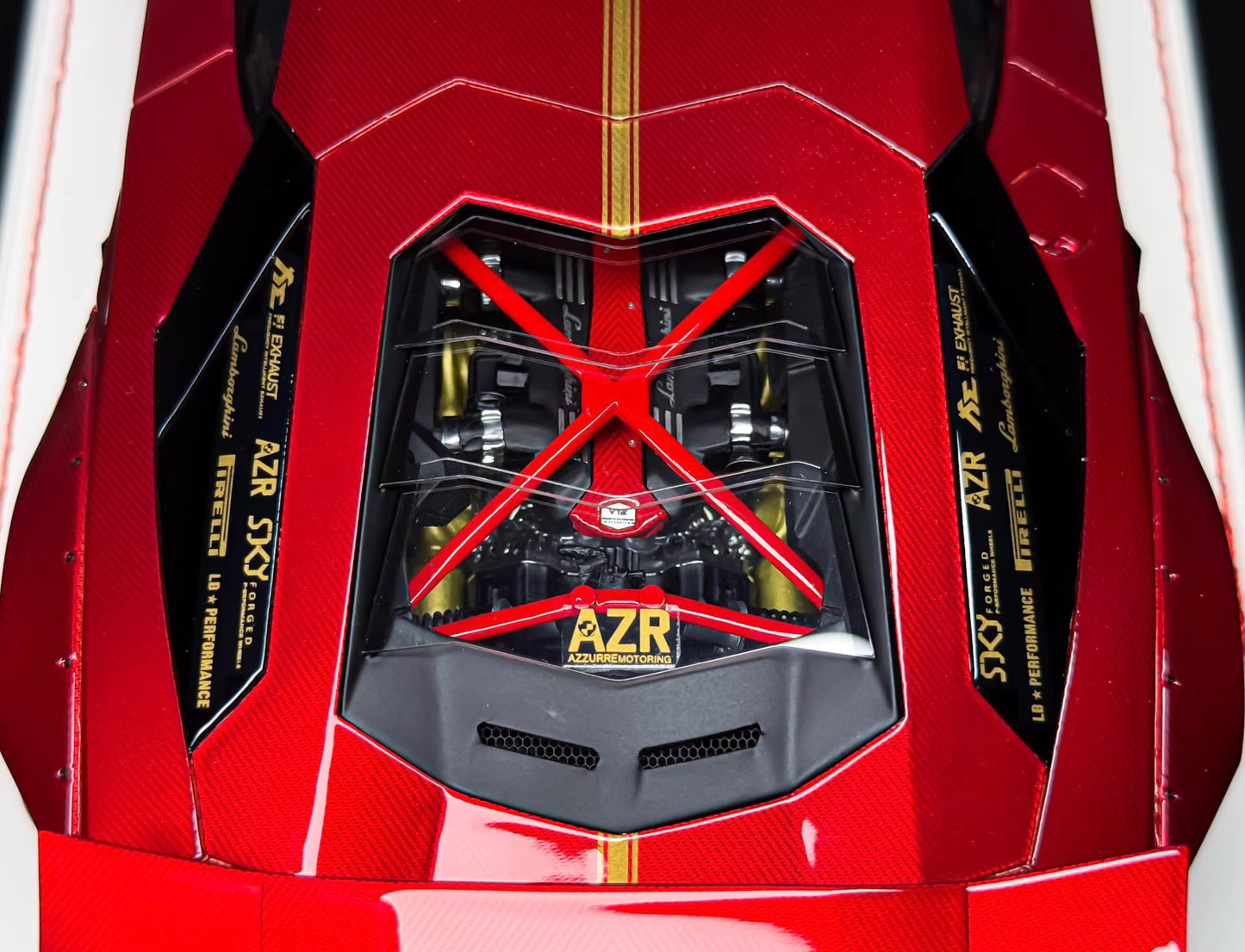 Davis & Giovanni 1/18 Lamborghini Aventador LP700-4 Liberty Walk Red Carbon Limited 10