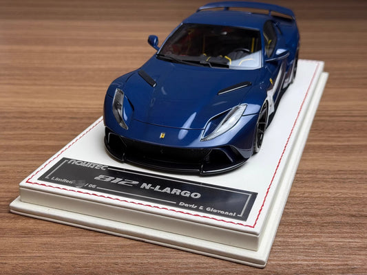 Davis & Giovanni 1/18 Ferrari 812 N-LARGO Glossy Blue Carbon, Black/Yellow Interior — Limited 6