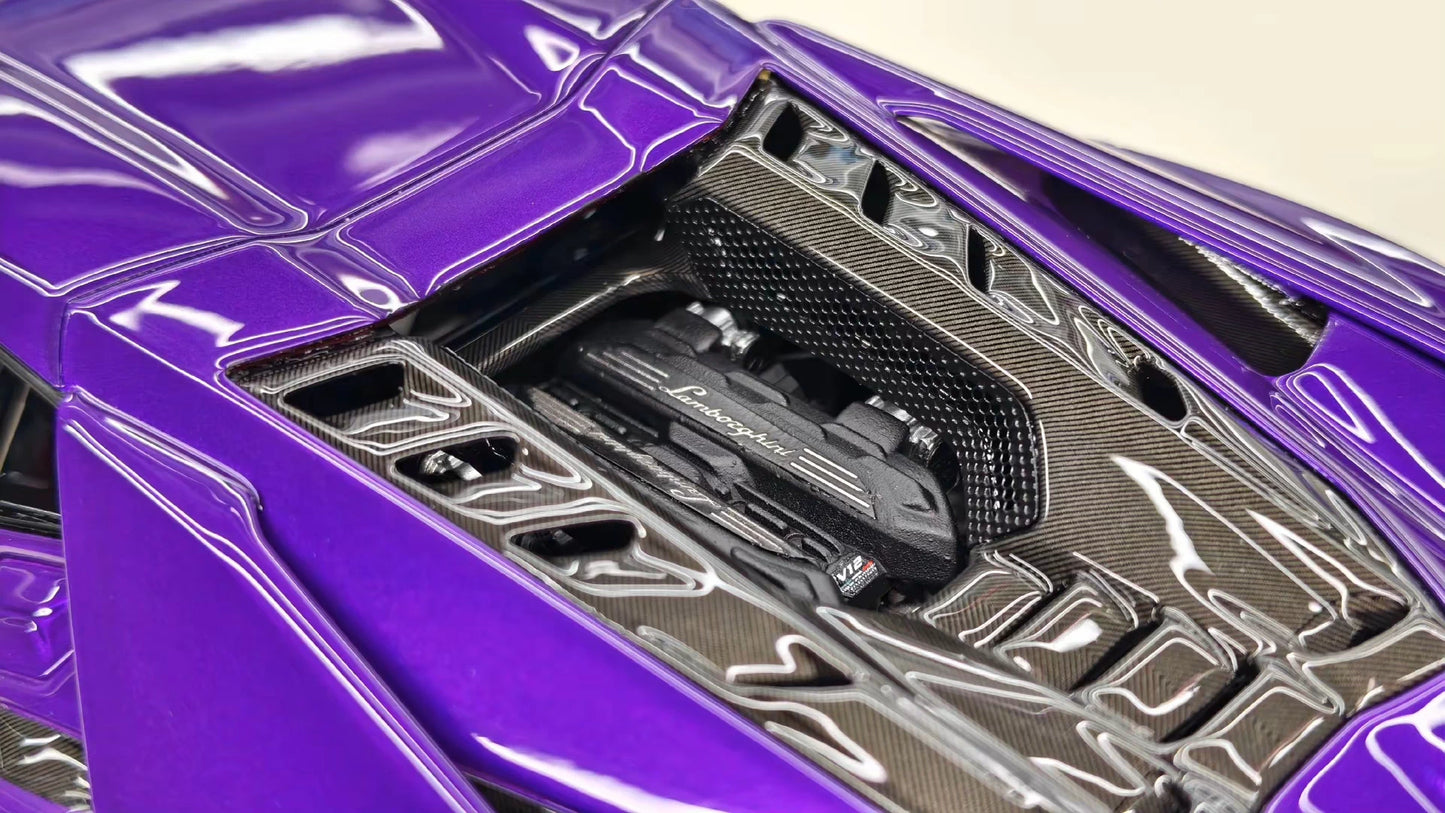 MR Collection Models 1/18 Lamborghini Revuelto Pigeon Purple Limited 25