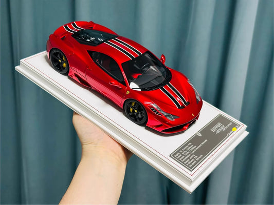 Davis & Giovanni 1/18 Ferrari 458 Speciale Rosso Red Black Stripes Black Wheels Limited 20 pcs