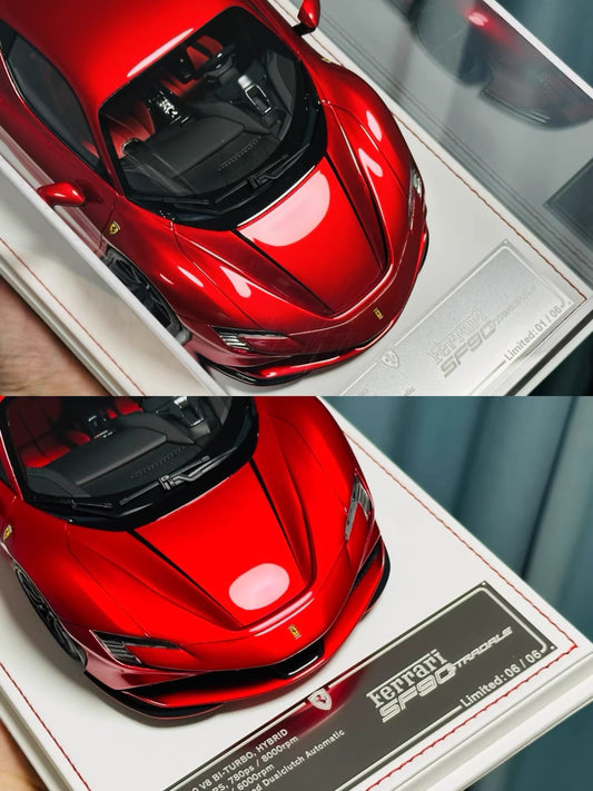 Davis & Giovanni 1/18 Ferrari SF90 Stradale Candy Red No.6/6 Carbon Wheels