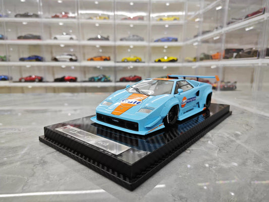VIP 1/18 Lamborghini Countach LB Widebody Gulf Livery Resin Model with Display Case