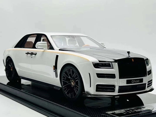 VMB 1/12 Rolls-Royce Ghost White with Carbon Roof – Luxury Resin Model Car | Air Shipping from China
