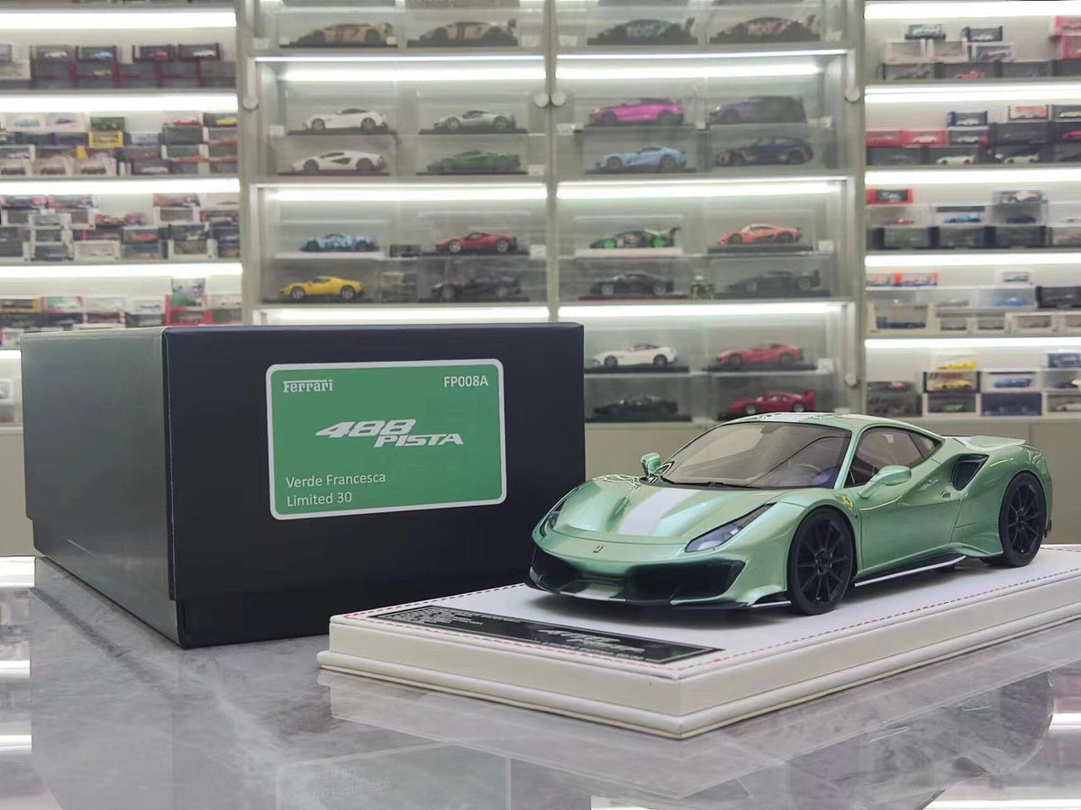 Scale Model DINOMDOEL Ferrari 488 pista FP008A 1:18 Green - immagine 1