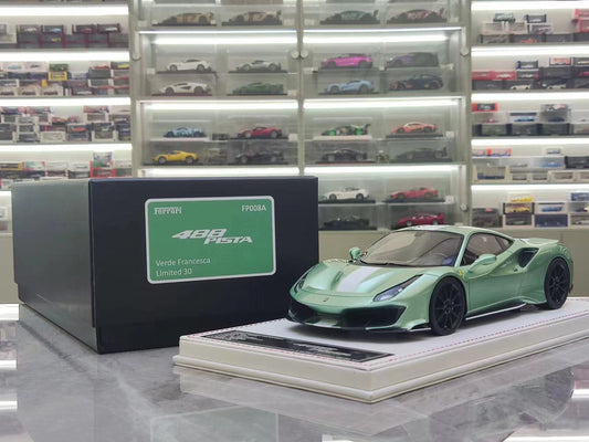 Scale Model DINOMDOEL Ferrari 488 pista FP008A 1:18 Green - immagine 1