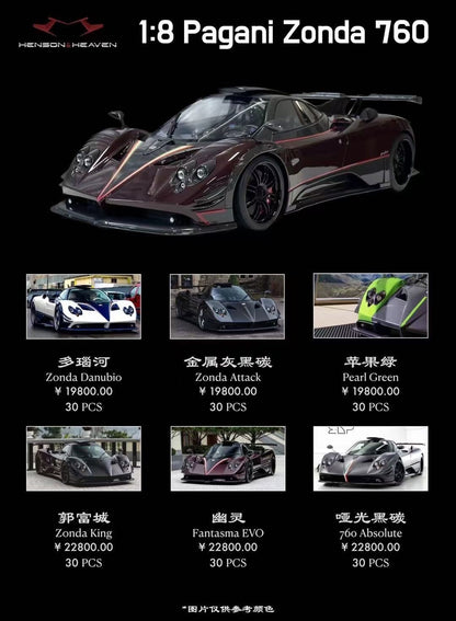 HH MODEL 8 Pagani zonda 760 Danubio Attack Pearl King 1:8 Green - immagine 1
