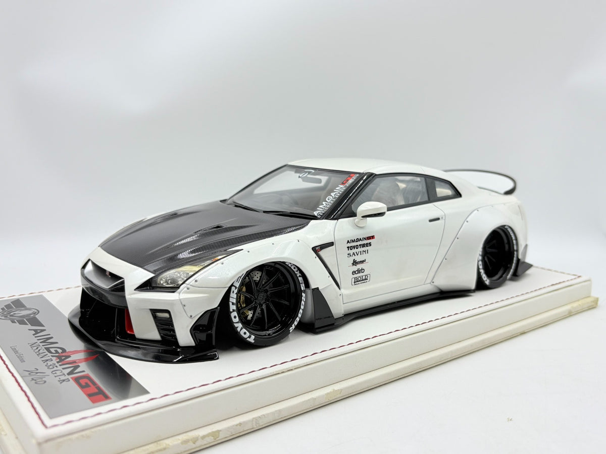 Scale Model Super A Nissan R35 GT-R Aimgain GT 1:18 White - immagine 2