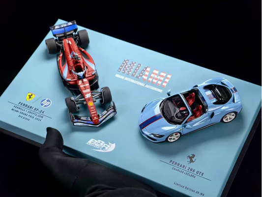 BBR 1/43 Ferrari SF-24 & 296 GTS Miami Special Livery Double Set