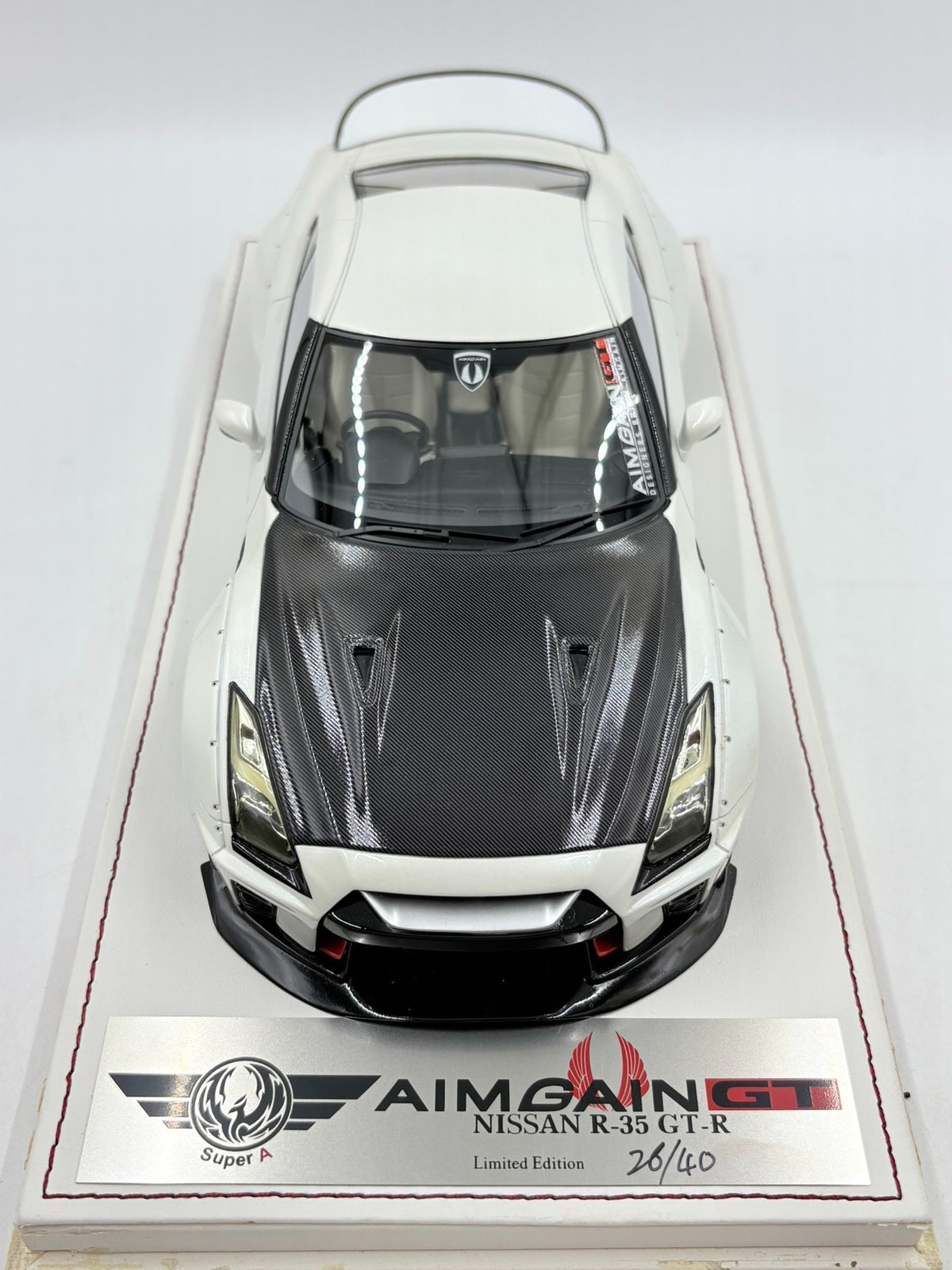 Scale Model Super A Nissan R35 GT-R Aimgain GT 1:18 White - immagine 3