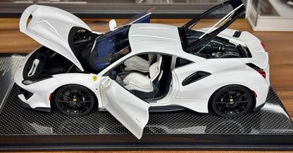 DM PRO 1/18 Ferrari 488 Pista Fully Open Resin White Model