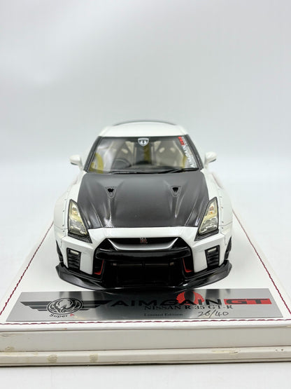 Scale Model Super A Nissan R35 GT-R Aimgain GT 1:18 White - immagine 4
