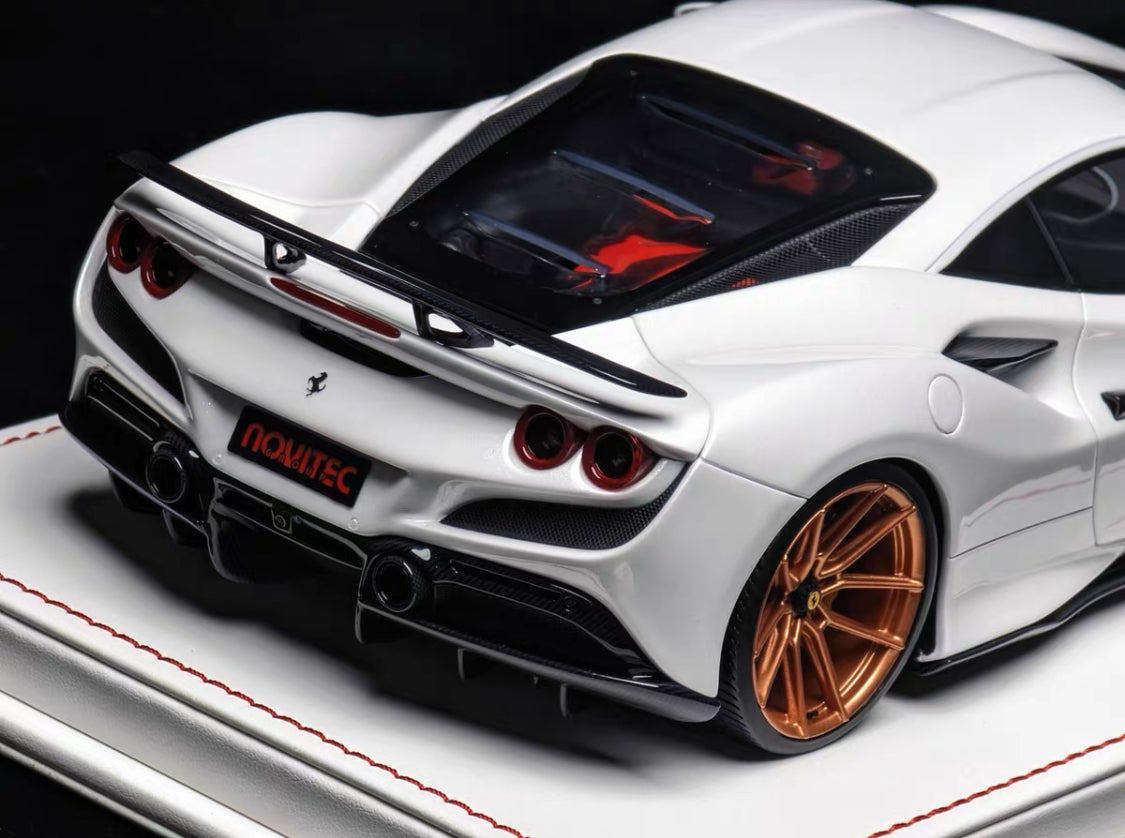 Davis & Giovanni 1/18 Ferrari F8 Tributo Novitec Tuned White Resin Model with Bronze Wheels – Limited Collectible