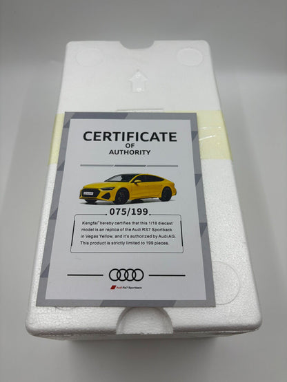 Scale Model AUDI RS7 C8 Voss Vossen HF2 Yellow DiecastModel 1:18 Yello - immagine 5