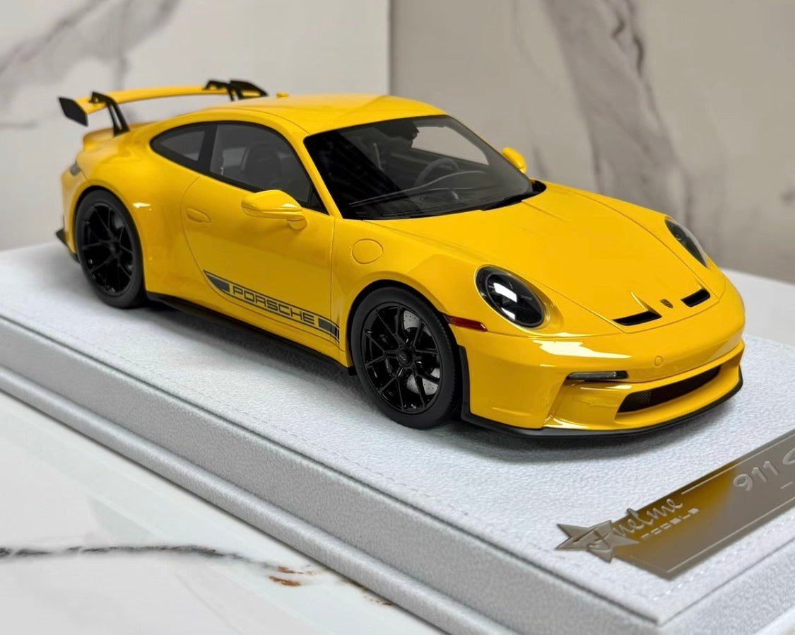 FuelMe Porsche 911 992 GT3 Racing Yellow 1/18 Resin Model