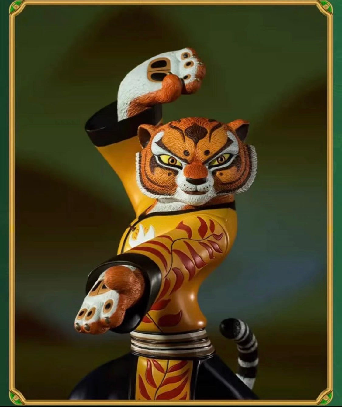 Tongshifu Kung Fu Panda Fierce Tiger Brass Statue Hand-Painted Limited Edition
