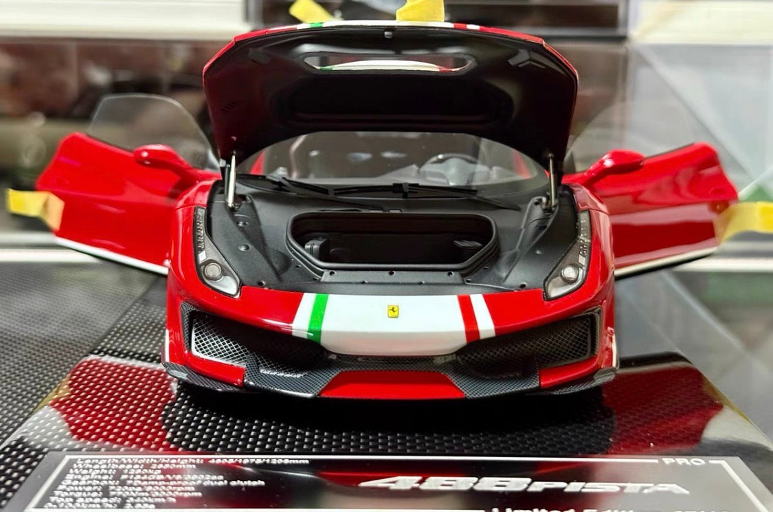 DM PRO 1/18 Ferrari 488 Pista Piloti Fully Open Resin Carbon Base No.51